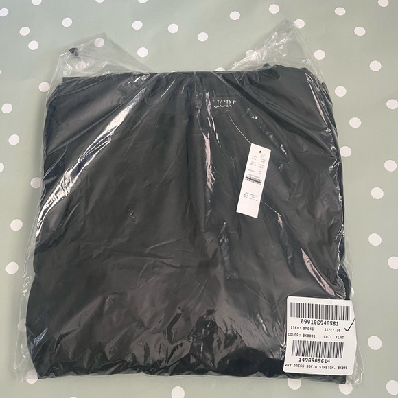 J. Crew Ruffle trim sheath dress stretch crepe BP646 Black 20 - Picture 5 of 5